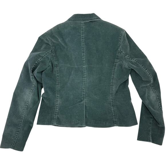 Vintage Y2K Gap Corduroy Jacket Teal Turquoise Green Size 12 - Picture 3 of 9